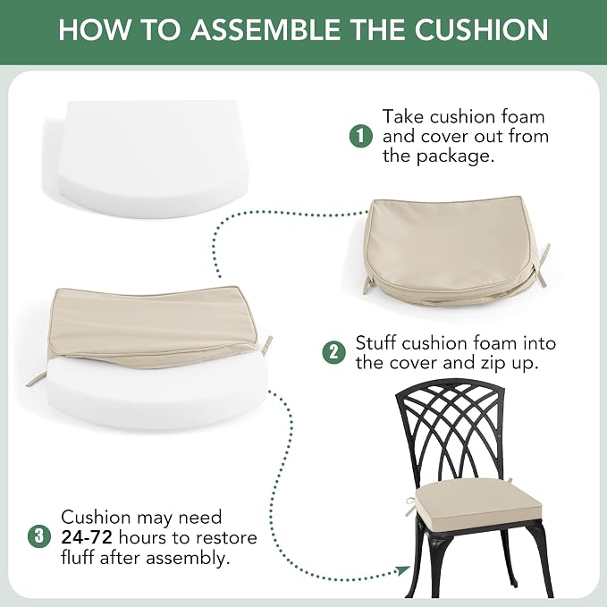 Outdoor Chair Cushions Set of 2: Waterproof & Fade Resistant Patio Furniture - Image 8