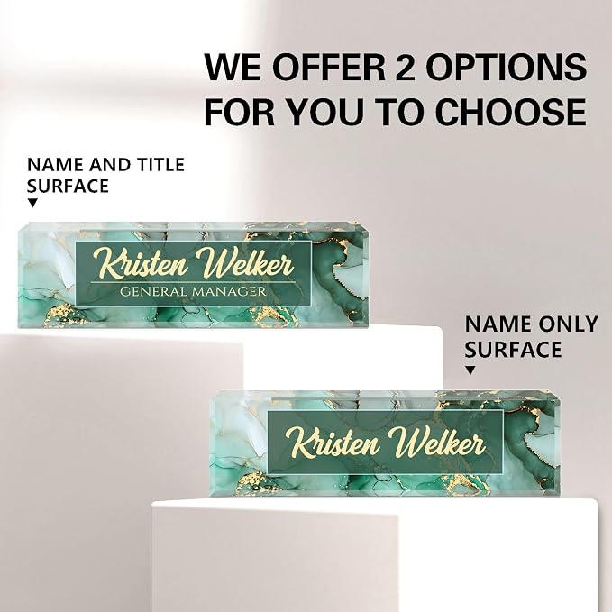 Name Plate for Desk, Desk Name Plate Personalized, Acrylic Desktop Accessories - Image 2