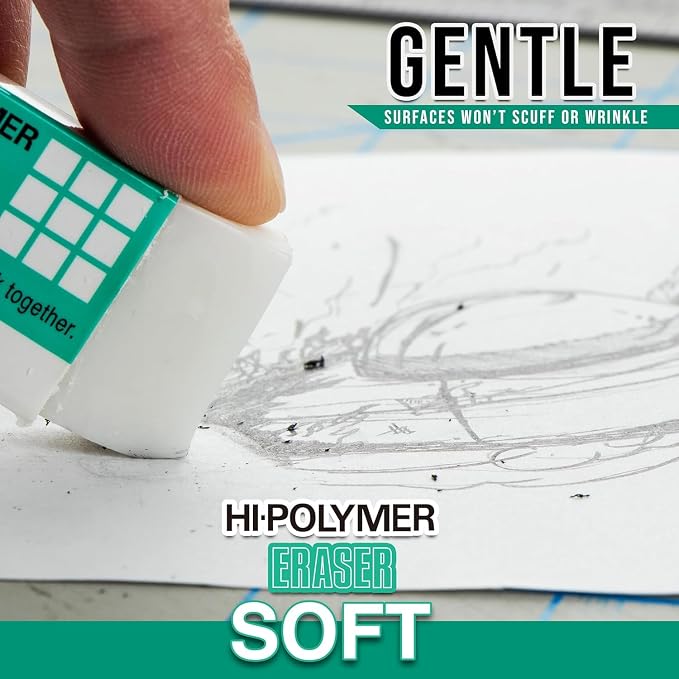 Pentel Clean Eraser, No Mess- No Residue, Hi-Polymer Soft Erasers - Image 4
