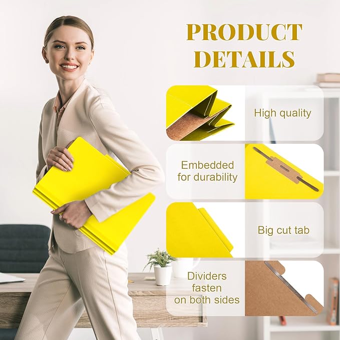 Skyygemm 48 Pcs Classification Folders Letter Size, 1 Divider Pressboard File - Image 3