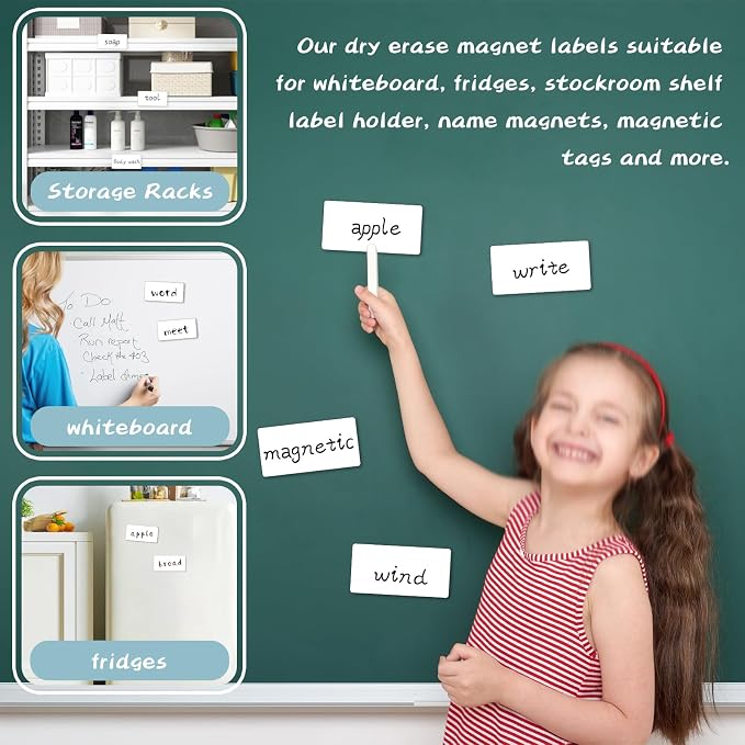 100 Pcs Blank Magnetic Labels, Reusable Dry Erase Magnetic Labels - Image 4