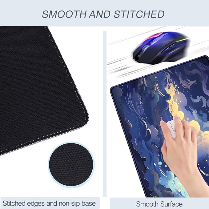 Pastel Large Mouse Pad Blue Desk Mat Aesthetic Sky Kawaii Gaming Mouse Pad XXL - Image 6