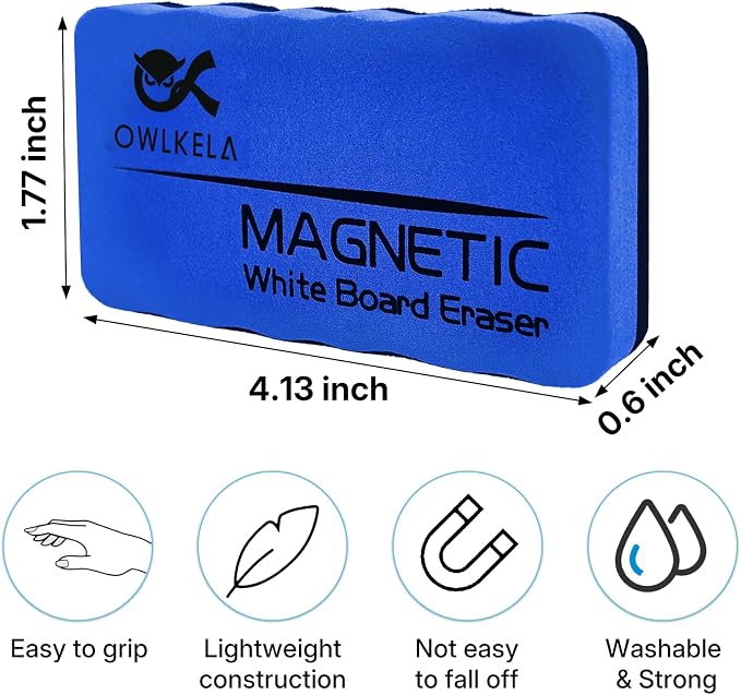 OWLKELA 60Pcs Dry Erase Erasers, Magnetic Whiteboard Eraser - Image 2