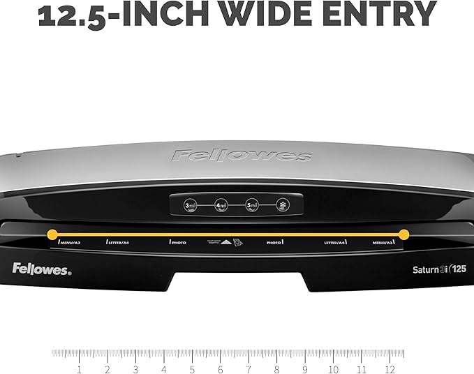 Fellowes Saturn 3i 125 Thermal Laminator Machine for Home or Office with Pouch Starter Kit, 12.5 inch, Fast Warm-Up, Jam-Free Design (5736601)-DeskLoop Office