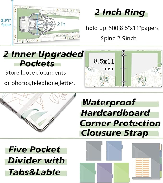 3 Ring Binder 2 Inch, Three Ring Binders Organizer - Image 4