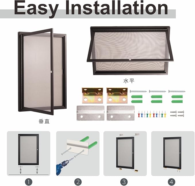 36×24 Inch Lockable Enclosed Bulletin Board, Weather-Resistant Outdoor - Image 4