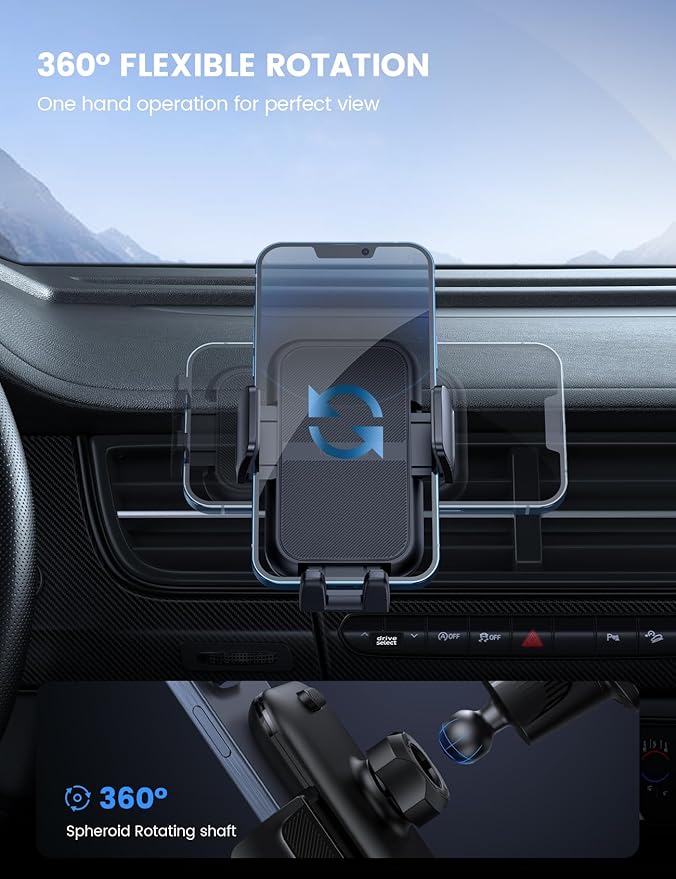 Lamicall 2026 Wider Clamp & Metal Hook Car Phone Holder Vent Phone Holders - Image 5