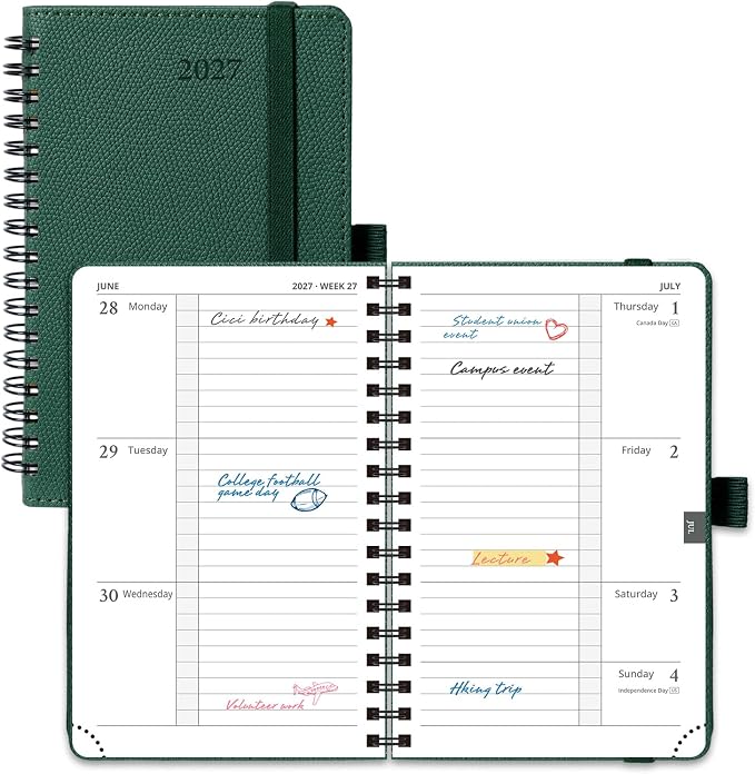 POPRUN 2027 Planner, Daily Appiontment Book from Jan 2027 to Dec 2027, Spiral by POPRUN