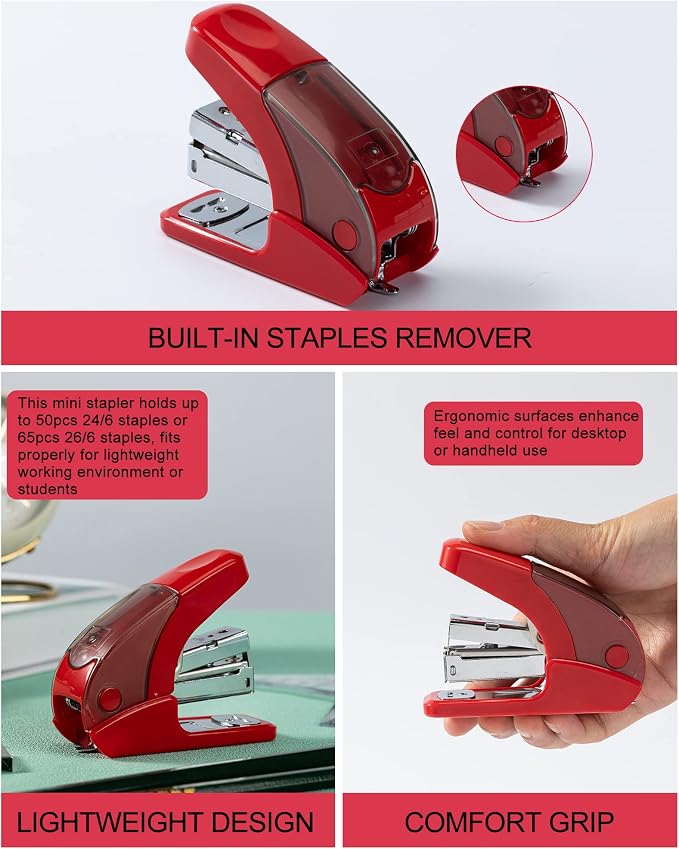 PAPERPAL Effortless Mini Stapler Set, 20 Sheet Capacity, 000 1/4-inch staples - Image 5
