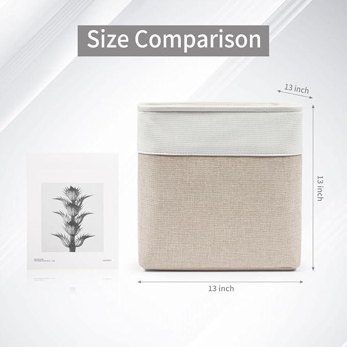 Bagnizer 13x13 Cube Storage Bins, Collapsible Fabric Storage Box, 4 Pack Closet - Image 8