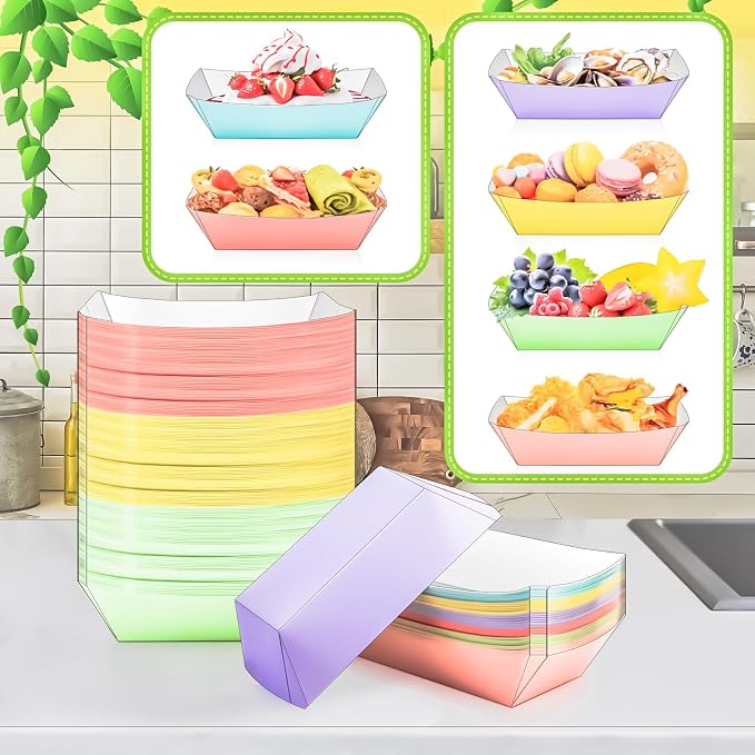 100 Pack Extra Large 5Lb Paper Food Boat Trays Disposable Paper Boat Containers - Image 7