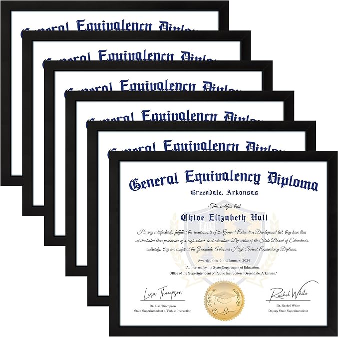 FIXSMITH 8.5x11 Diploma Frame, 6 Pack Black Picture Frames by FIXSMITH