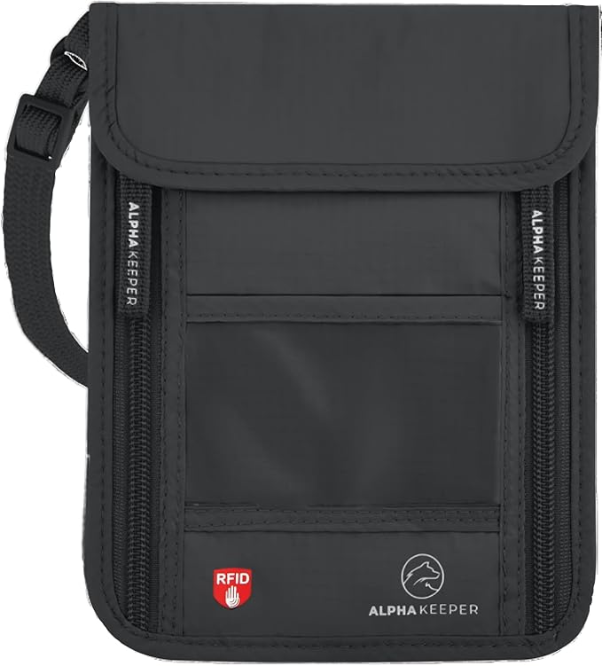 Neck Wallet, Travel Pouch For Passport Holder And Documents, Travel Neck Wallet by Alpha+Keeper