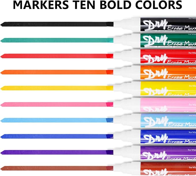 Volcanics Dry Erase Markers Low Odor Chisel Tip Whiteboard Markers Pack of 10 - Image 7