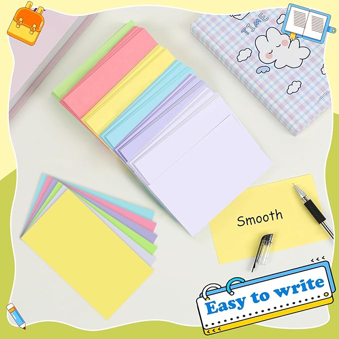 240 Count Blank Index Cards 3x5 Inch Colored Flash Cards Flashcards Heavyweight - Image 3