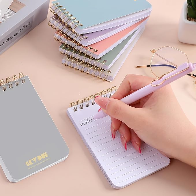 SKYDUE Pocket Notepads with Aesthetic Covers, Small Notebooks, Mini Spiral - Image 5