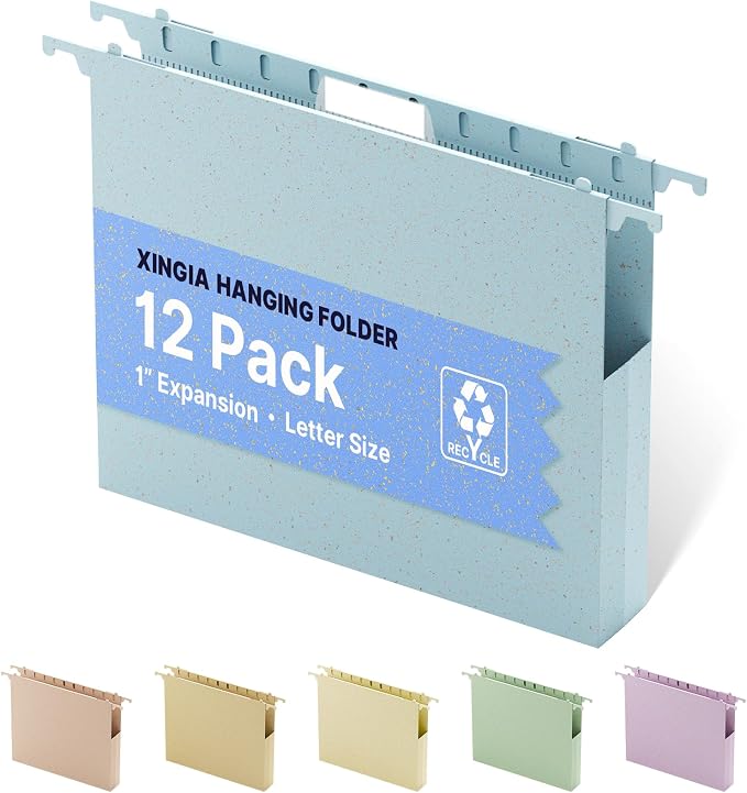 XINGIA Hanging File Folders Letter Size, Heavy Duty 1" Expanding Hanging File by Unknown