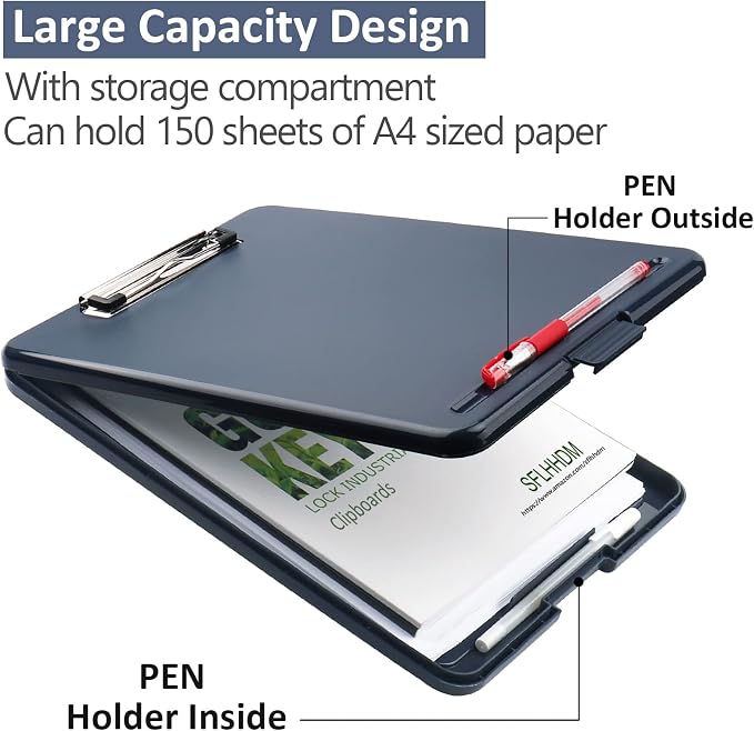 Clipboard with Storage, Storage Clipboard with Clip, Clipboards Foldable - Image 4