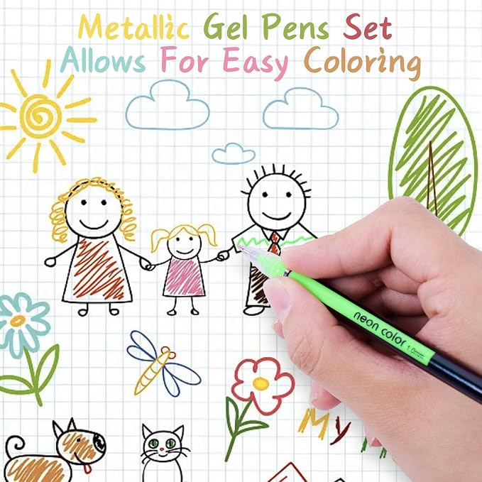 60 Colors Glitter Gel Pens, Colored Gel Pens Set - Image 5