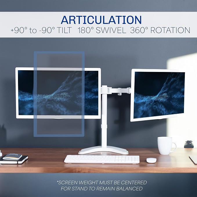 VIVO Dual LED LCD Monitor Free-Standing Desk Stand - Image 4