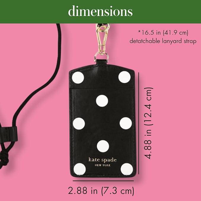 kate spade new york ID Badge Holder Lanyard, Picture Dot | Leatherette Work Key - Image 3