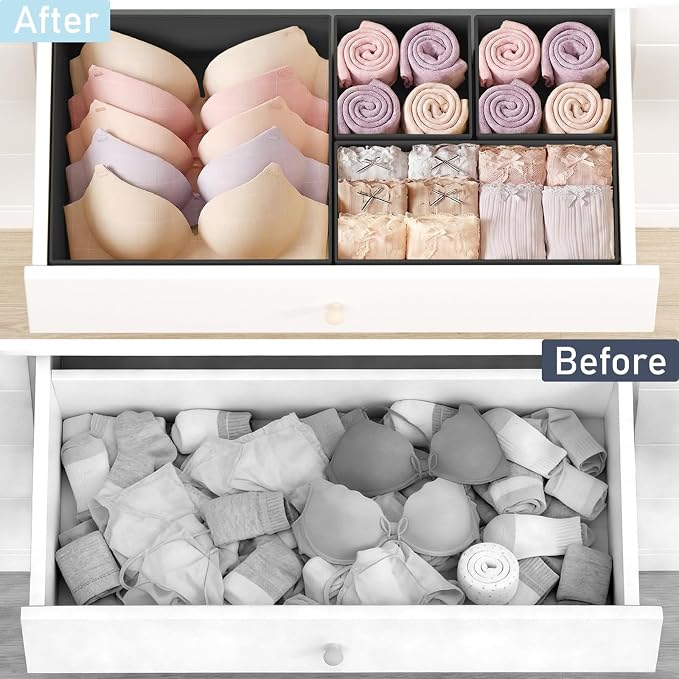 DIMJ Drawer Organizer Clothes, Foldable Closet Organizers and Storage, Fabric - Image 6