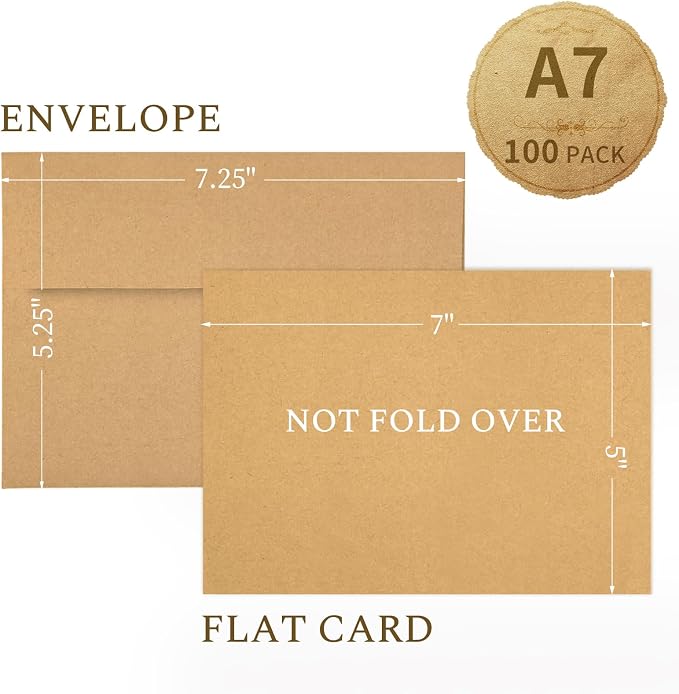 5x7 Brown Kraft Blank Note Cards - Image 2