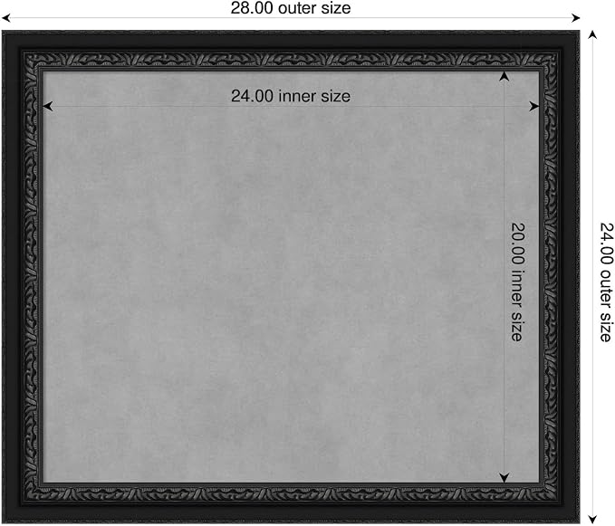 Amanti Art Black Framed Magnetic Board 24x28 Medium Vision Board - Image 2