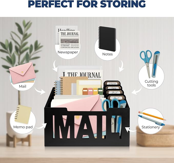 Mail Organizer Countertop, Desktop Mail Sorter - Image 2