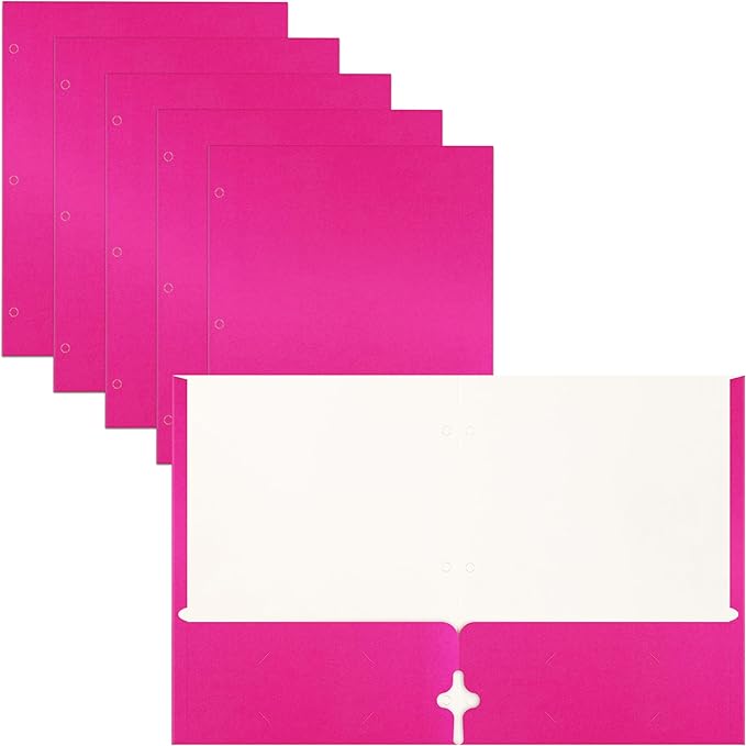 2 Pocket Portfolio Folders, 25 Pack, Trendy Cool Colors, Fits Letter Size Paper by BetterOfficeProducts