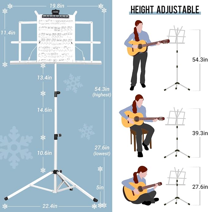 CAHAYA Portable Sheet Music Stand: Dual Use Desktop Book Holder Folding - Image 3
