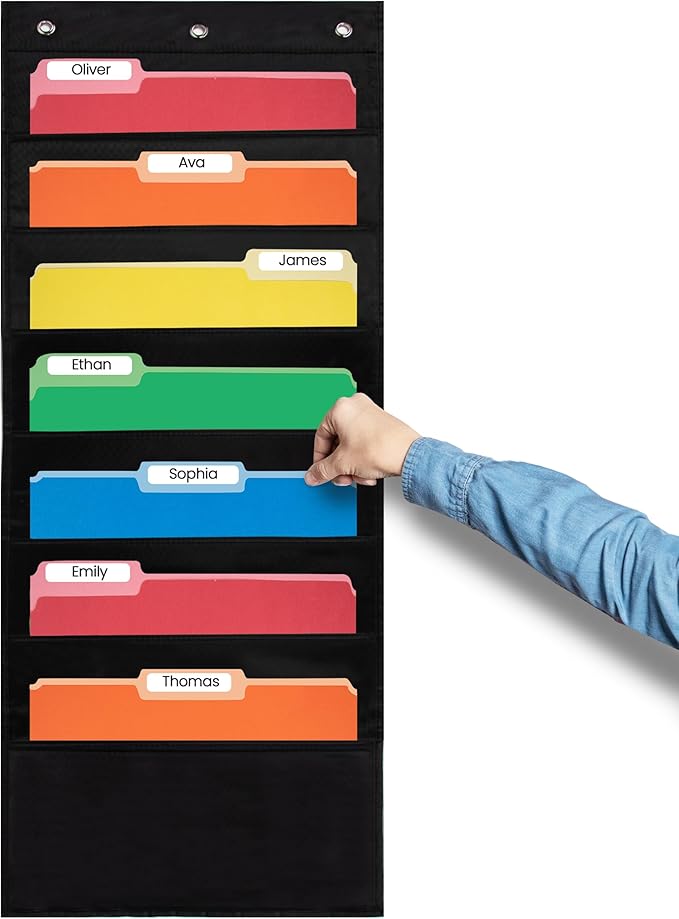 Essex Wares - 7 Pocket File Pocket Chart, Tall - Versatile Wall Hanging File - Image 2