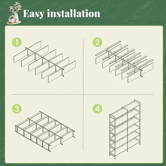 Huuger 6 Tier Bookshelf, Corner Bookshelf - Image 9