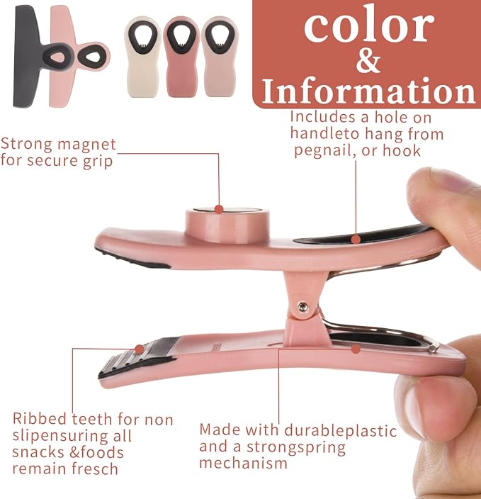 Chip Clips, Bag Clips, Magnetic Bread Food Package - Image 2