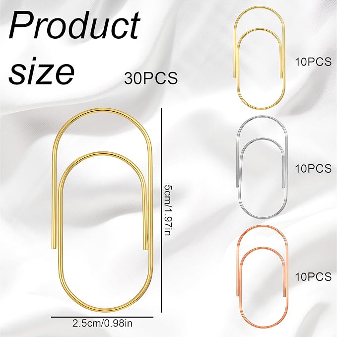 30 Pcs Jumbo Paper Clips Oversized 2 Inch Large Paper Clips Non Skid Smooth - Image 2