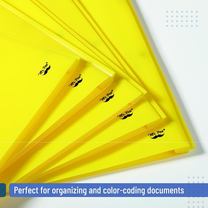 Mr. Pen- Plastic Folders with Pockets and Prongs, 36 Pack, Letter Size | Yellow - Image 6