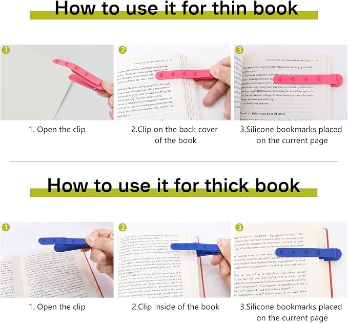 SMUK 3 Pieces Silicone Heart Bookmarks - Image 4