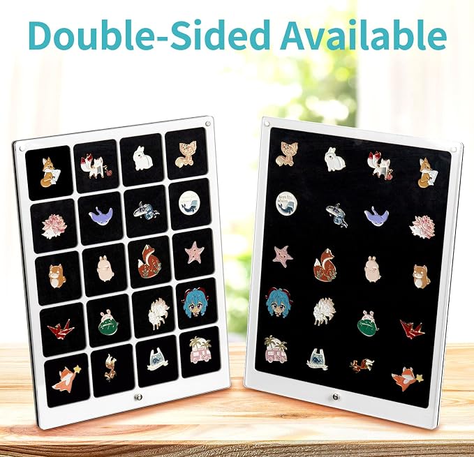 HIIMIEI Acrylic Pin Display Board, 9x11 Enamel Pin Display Frame, Dustproof - Image 6
