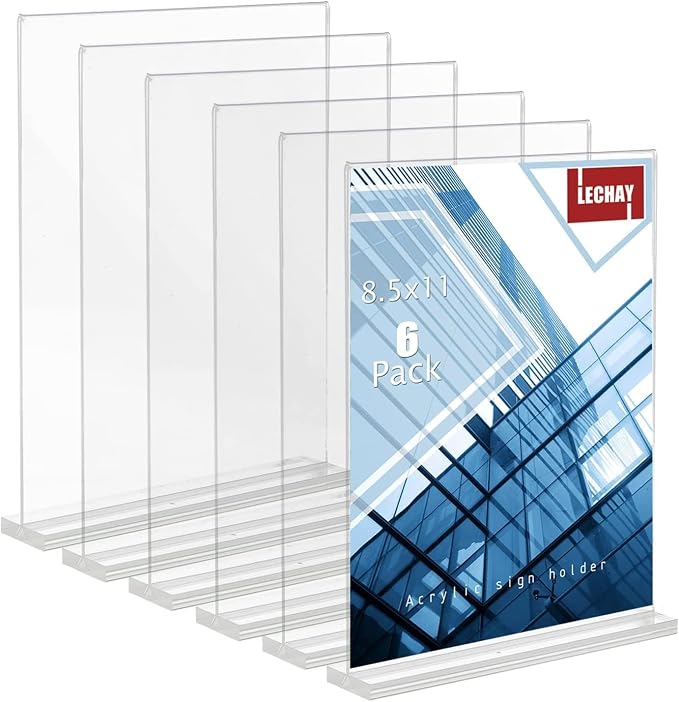 Lechay 8.5 x 11 inches Clear Table Menu Display Stand Desktop Display Stand by Lechay