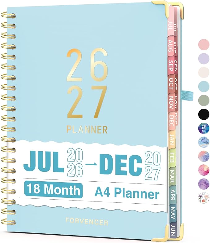 Jul 2026 - Dec 2027 Planner, Forvencer 18 Month Academic Planner 2026-2027 by Forvencer