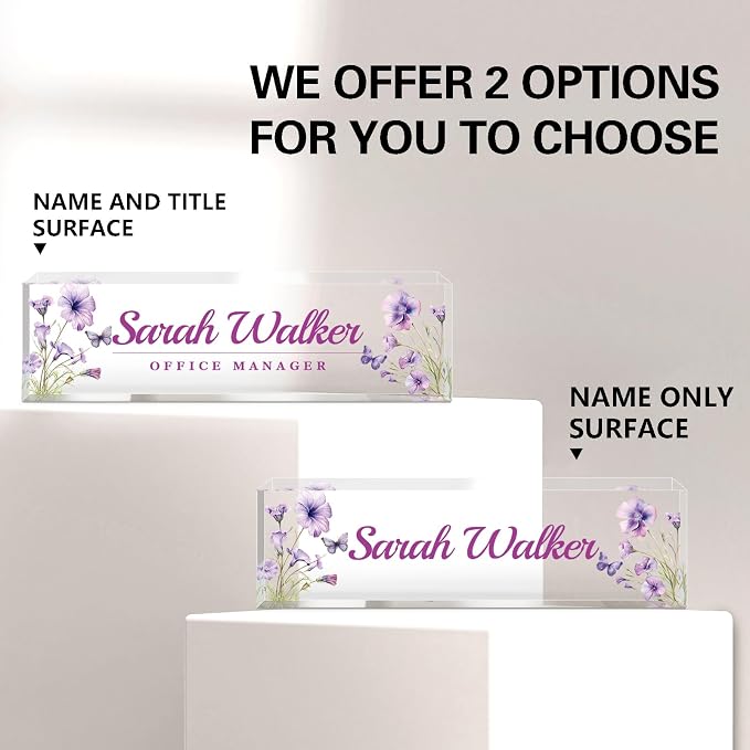 Name Plate for Desk, Desk Name Plate Personalized, Office Decor for Women Men - Image 2