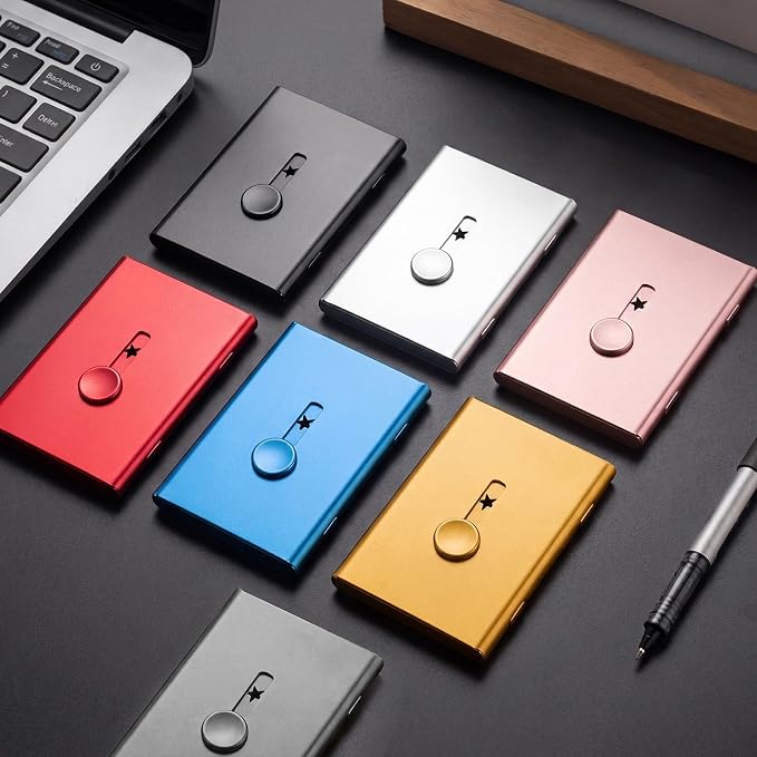 Tatuo 7 Pcs Multicolor Thumb Drive Business Card Holder Stainless Steel - Image 5