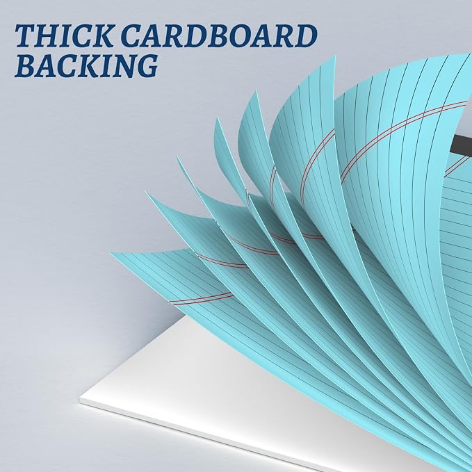 6 Pack 5 x 8 Inch Blue Legal Pads, Double-Sided Lined Notepads - Image 4
