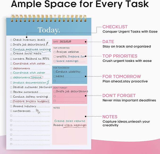Taja 6 Pack of To Do List Notepad - Image 2