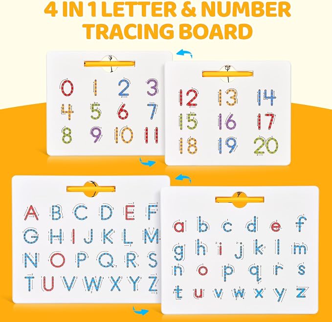 GAMENOTE Double Sided Magnetic Letter & Number Board Set - Image 2
