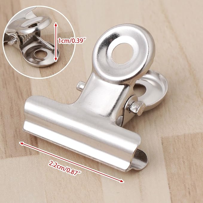 Tebatu 10Pcs Metal Stainless Steel Bulldog Grip Clip Food Sealer Bag Clamp - Image 9