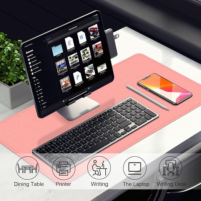 Leather Desk Pad Protector, 39.4'' X 17'' Large Mouse Pad, Office Desk Mat - Image 5