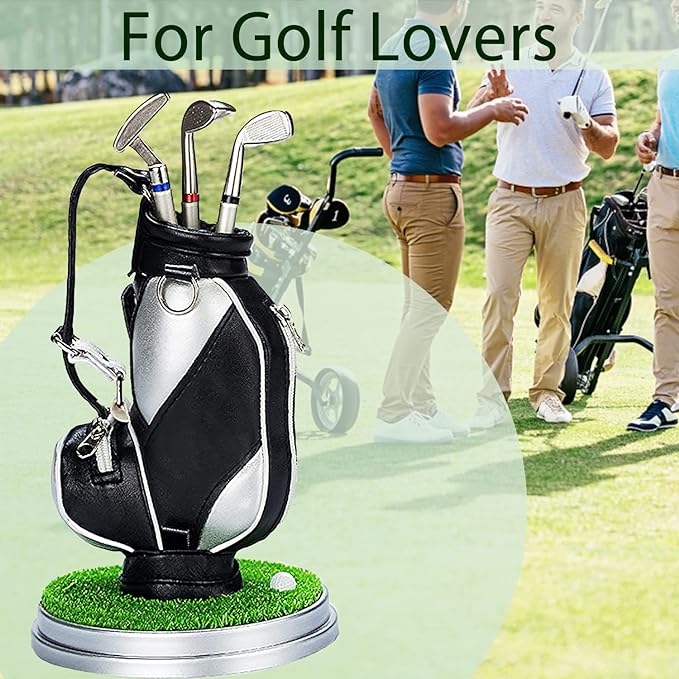 Jishi Golf Gifts for Men Golf Pen Holder Stocking Stuffers for Adults Men Golfers, Funny White Elephant Gifts for Adults Useful Unique Office Supplies Desk Accessories Decor Gadgets for Boss Dad Women-DeskLoop Office