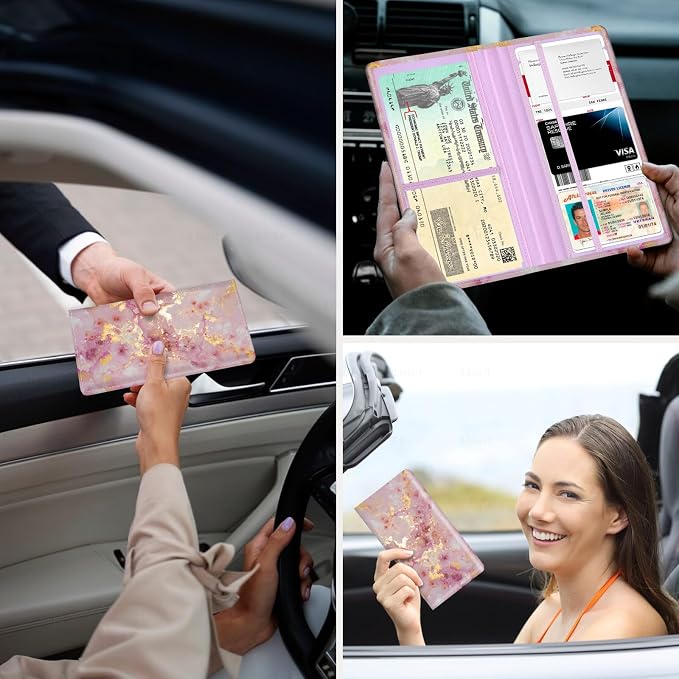 Car Registration and Insurance Holder，Colour Patterns Men Women Car License - Image 3