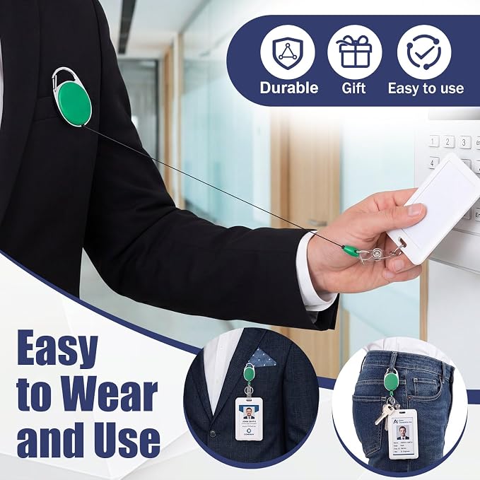 Honoson 50 Pcs Heavy Duty Retractable Badge Reels Batch ID Badge Holder - Image 4